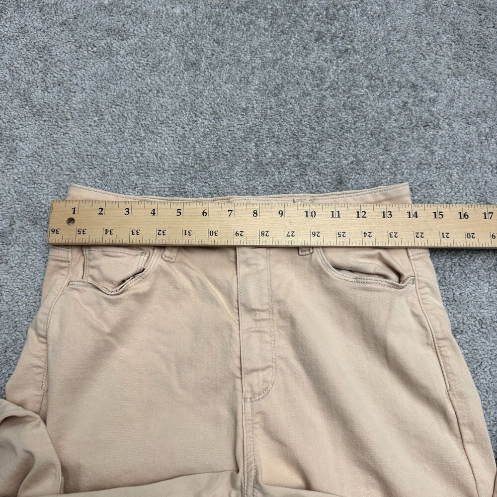 PAIGE Genesee High Rise Wide Leg Denim Jeans Size 28 Sandie Beige Tan Stretch - Picture 14 of 16